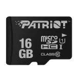 PATRIOT PSF16GMDC10 microSDHC atminties kortelė &ndash; 16 GB, Class 10, UHS-I (U1), 80 MB/s, juoda