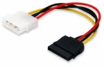 Equip SATA vidinis maitinimo laidas, Molex (4 kontaktų) į SATA 15 kontaktų, 0,15 m, tiesus, tiesus