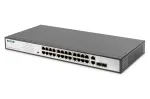 Digitus DN-95343 komutatorius, 24 Fast Ethernet PoE prievadai, 2x Gigabit Combo TP/SFP, 370 W