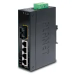 PLANET 4-Portų Fast Ethernet Switch IP30 plonas tipas, pramoninis Ethernet jungiklis + 1 prievadas, 100Base-FX(SC) (-10 - 60 &deg;C) (ISW-511)