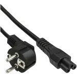 InLine B-16657D maitinimo laidas, 2 m, juodas, ki&scaron;tukas F (CEE 7/4) &ndash; IEC C5 (dobilo lapas)