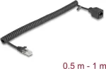 Delock RJ45 spiralinis kabelis, vyri&scaron;kas&ndash;moteri&scaron;kas, Cat.5e UTP, 0,5 m&ndash;1 m, juodas
