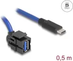DeLOCK 88156 USB kabelis 0,5 m USB A &ndash; USB C juodas mėlynas