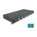 DeLOCK 66998 Juodas metalinis 19 inch optinių skaidulų sujungimo dėklas 482x220x44 mm
