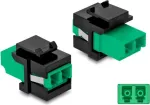Keystone modulis DELOCK 87074 plok&scaron;čias LC jungtis žalia/juoda 16,5&times;29,2&times;21,9 mm