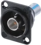 Neutrik NBB75DFIB-P BNC jungtis, juoda, nerūdijantis plienas, žalvaris, POM, PTFE, cinkas, 1,5 V, 3 m&Omega;