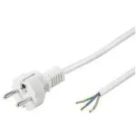 Wentronic Goobay Įžemintas maitinimo kabelis savo surinkimui, 1,5 m, Baltas - Type F (CEE 7/7) > laisvi galai (51328)