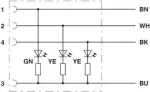 Prijungimo kabelis Phoenix Contact SAC-4P-5.0-PVC/M12FR-3L 5 m M12 juodas (1404961)