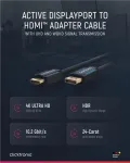 Clicktronic Casual DisplayPort/HDMI&trade; adapterio kabelis, 5 m - itin didelės spartos kabelis - DisplayPort / HDMI&trade; - 4K@60Hz (44926)