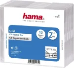Hama CD Slim Double Jewel Case, pakuotė 10 vnt., 2 diskai, permatoma