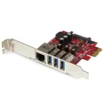 StarTech.com 3 prievadų PCI Express USB 3.0 kortelė + Gigabit Ethernet
