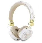 Guess 4G Triangle Round Shape belaidės ausinės ant galvos su Bluetooth ir ENC (balta)