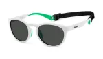 POLAROID PLD7050SVK6 Unisex stačiakampiai akiniai nuo saulės &ndash; juodas rėmelis, pilki poliarizuoti lę&scaron;iai, 52 mm