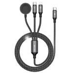 AWEI W23 3-in-1 USB-C/Lightning/Apple Watch įkrovimo laidas 100W/10W/2.5W juodas