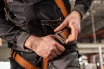 NEO TOOLS apsaugos rinkinys su saugos lynu &ndash; PROTEKT P-01 pilnas diržas, 2 m kernmantle lynas, plieniniai karabinai, EN 361/354/363, CE 0082