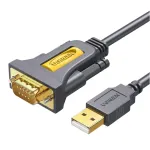 UGREEN USB 2.0 į RS-232 serijinį adapterio kabelį (USB-A vyri&scaron;kas į DB9 vyri&scaron;ką) - juodas, 1,5 m