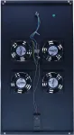 DSIT DS-FT100 4 ventiliatorių serverio spintos au&scaron;inimo įrenginys su termostatu 1000 mm gylio spintoms, 1U, 230V, juodos spalvos