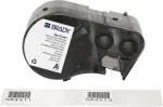 Brady M5-75-461 savaiminio laminavimo poliesterio etikečių rulonas, juoda ant baltos/skaidrios, 25,40 x 66,68 mm, nuolatiniai klijai, 120 etikečių