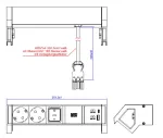 Bachmann DESK2 White stalinis maitinimo modulis su 2 Schuko lizdais ir USB-A/C 22W, 0,2m GST18