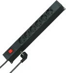 HEINRICH KOPP 19 inch stovo maitinimo blokas, 12 Schutzkontakt lizdų (2x6), 2 m kabelis, juodas 931305010