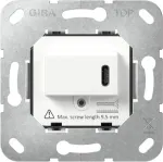 Gira SCHUKO lizdo įdėklas su USB Type C PD, 16 A, 250 V, įleidžiamas, juodas 236200