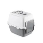 STEFANPLAST Cathy Comfort uždara kraiko dėžė katėms 58x45x48 cm, balta/pilka