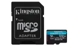 Kingston Technology 512GB microSDXC Canvas Go Plus Gen4 200MB/s A2 U3 V30 kortelė su adapteriu