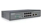 DIGITUS Fast Ethernet PoE af/at 8 prievadų jungiklis + 2 uplinkai 120W PoE galios biudžetas, montuojamas į stelažą