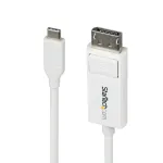 StarTech.com USB-C į DisplayPort 1.2 kabelis, 2m, baltas, dvipusis, 4K 60Hz, suderinamas su Apple MacBook Pro/Air M1 M2 M3 M4, Mac Mini/Studio, Thunderbolt