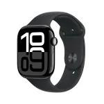 Apple Watch Series 10 GPS 46mm Jet Black aliumininis korpusas su juodu sportiniu dirželiu M/L