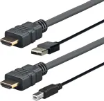 Vivolink PROHDMIUSBAB5AMP kombinuotas HDMI + USB kabelis 5 m, HDMI + USB-A / HDMI + USB-B, juodas