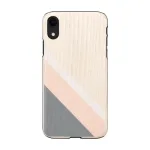 Apsauginis dėklas iPhone XR i&scaron; medžio &ndash; rožinis su juodais akcentais