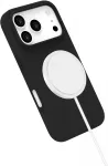 eSTUFF INFINITE GRS ROME ES67150057 magnetinis dėklas iPhone 17 Pro telefonui, silikoninis, juodas