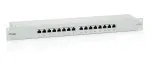 Equip 16 prievadų Cat.6 ekranuotas skirstomasis skydas, &scaron;viesiai pilkas, RJ-45, auksuotas, Cat6, montavimui į stelažą, 1U, pilkas