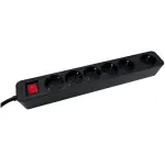 Prailginimo laidas M-Cab POW0027 3m 6 ki&scaron;tukinių lizdų 16A Juodas