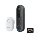 Reolink D340B belaidžio vaizdo durų skambučio rinkinys su garsiniu signalu ir 64 GB microSD kortele