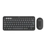 LOGITECH Pebble 2 Combo Tonal Graphite Qwerty US belaidė klaviatūra ir pelė