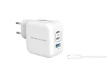 Conceptronic 3 prievadų 67W GaN USB PD įkroviklis su USB-C įkrovimo kabeliu, USB-C x 2, USB-A x 1, QC 3.0, PPS