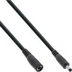 InLine DC ilginimo laidas, DC ki&scaron;tukas/lizdas 4,0x1,7 mm, AWG 18, juodas, 2 m