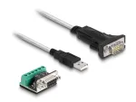 DeLOCK 63465 USB 2.0 Type-A į serial RS-422/485 adapteris, 6 kontaktų gnybtų blokas, 1,8 m, juodas/permatomas