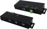 EXSYS EX-1517HMVS 7 prievadų valdomas USB 3.2 Gen1 metalinis HUB su 15KV EDS apsauga