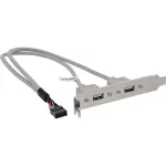InLine USB 2.0 lizdo laikiklis 2x USB Type A moteri&scaron;ka iki 1x 10 kontaktų IDC jungtis 0,35 m