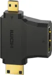 Hama 00305020 HDMI adapteris HDMI Type A (Standartinis) &ndash; HDMI Type C / HDMI Type D, juodas