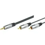 Shiverpeaks Professional garso kabelis, auk&scaron;tos kokybės, 1x 3,5 mm stereo Jack į 2x RCA ki&scaron;tuką, 1,5 m (499601015H)