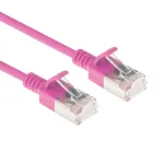 ACT Pink 1,5 m LSZH U/FTP CAT6A plonas duomenų centro pataisinis kabelis su apsaugotais RJ45 ki&scaron;tukais