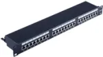 Patch Panel S-Conn BS75065 24 prievadų, Cat6, juodas, 19 colių