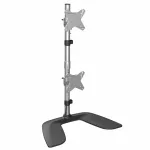 StarTech.com Vertikalus dviejų monitorių stovas &ndash; ergonomi&scaron;kas stalinis dviejų monitorių laikiklis iki 27 colių VESA montavimo ekranams &ndash; laisvai pastatomas universalus monitorių laikiklis &ndash; reguliuojamas auk&scaron;tis &ndash; sidabrinis