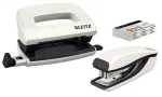 Segtuvų ir skylių perforatoriaus rinkinys Leitz WOW Mini, 10 lapų, P2, perlų baltumo