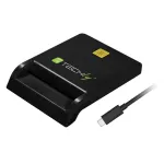 Techly Compact Smart Card Reader/Writer USB-C&trade; Baltas, USB 2.0, 1.5 m, Juodas, 102 g