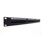Digitus Professional DN-91624U 19 col. komutavimo skydas (patch panel), 24x RJ45, Cat 6, neekranuotas, LSA, 1U, juodas